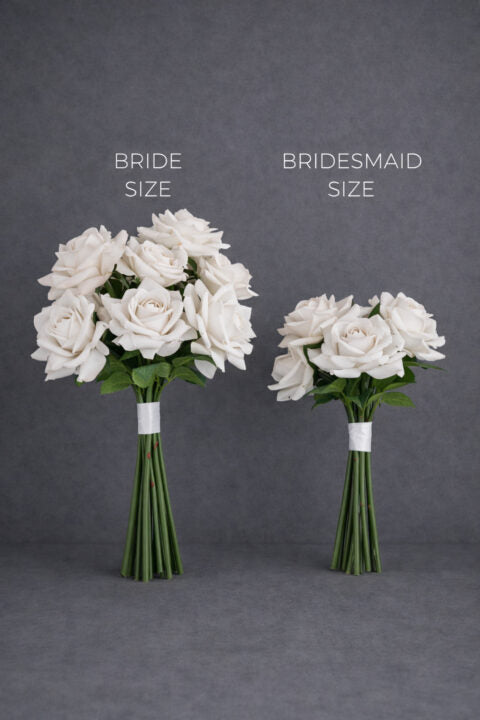 white bride and Bridemaid compare