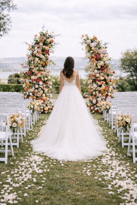 BRIDE with colorful arch