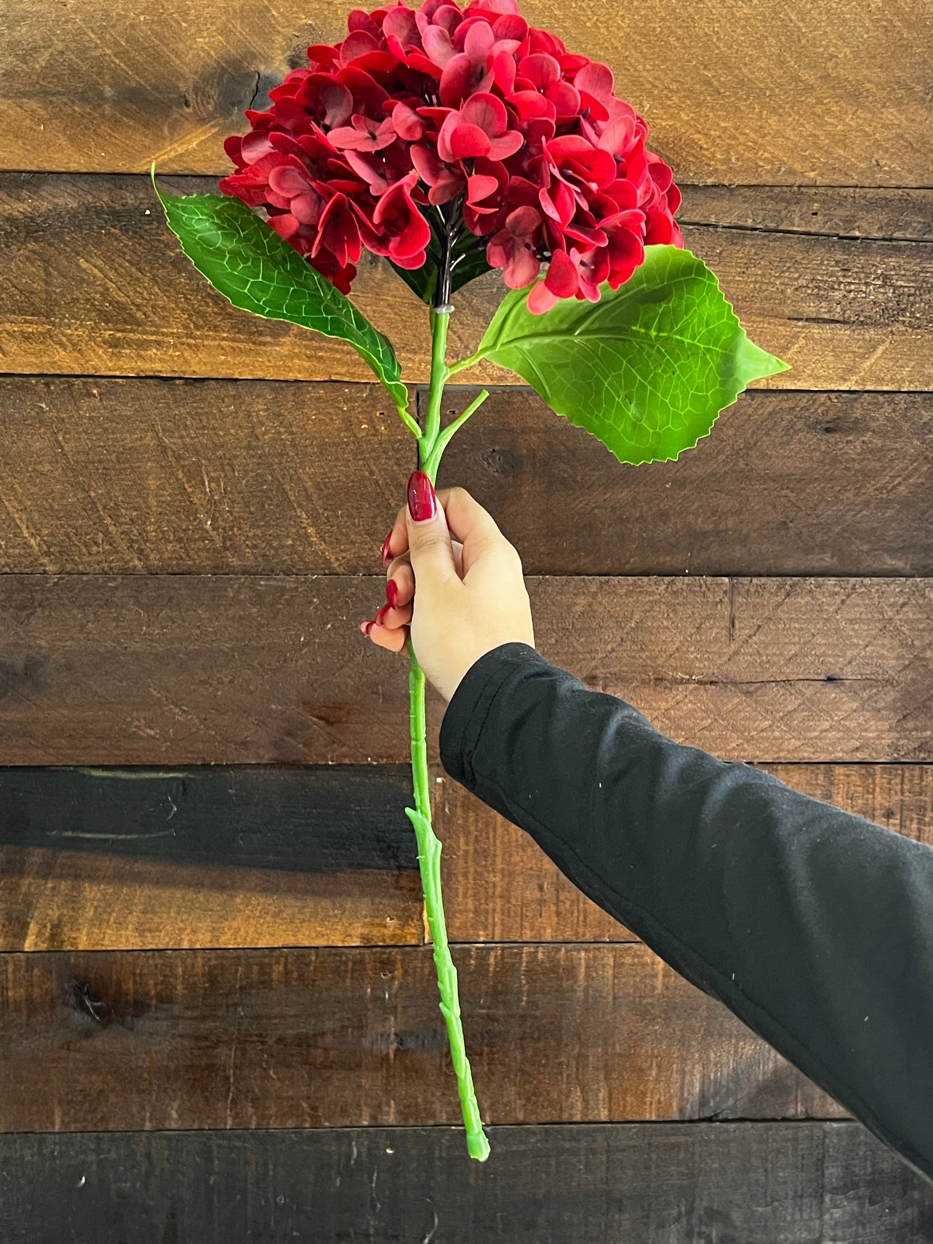 Real Touch Hydrangea - Wine Red