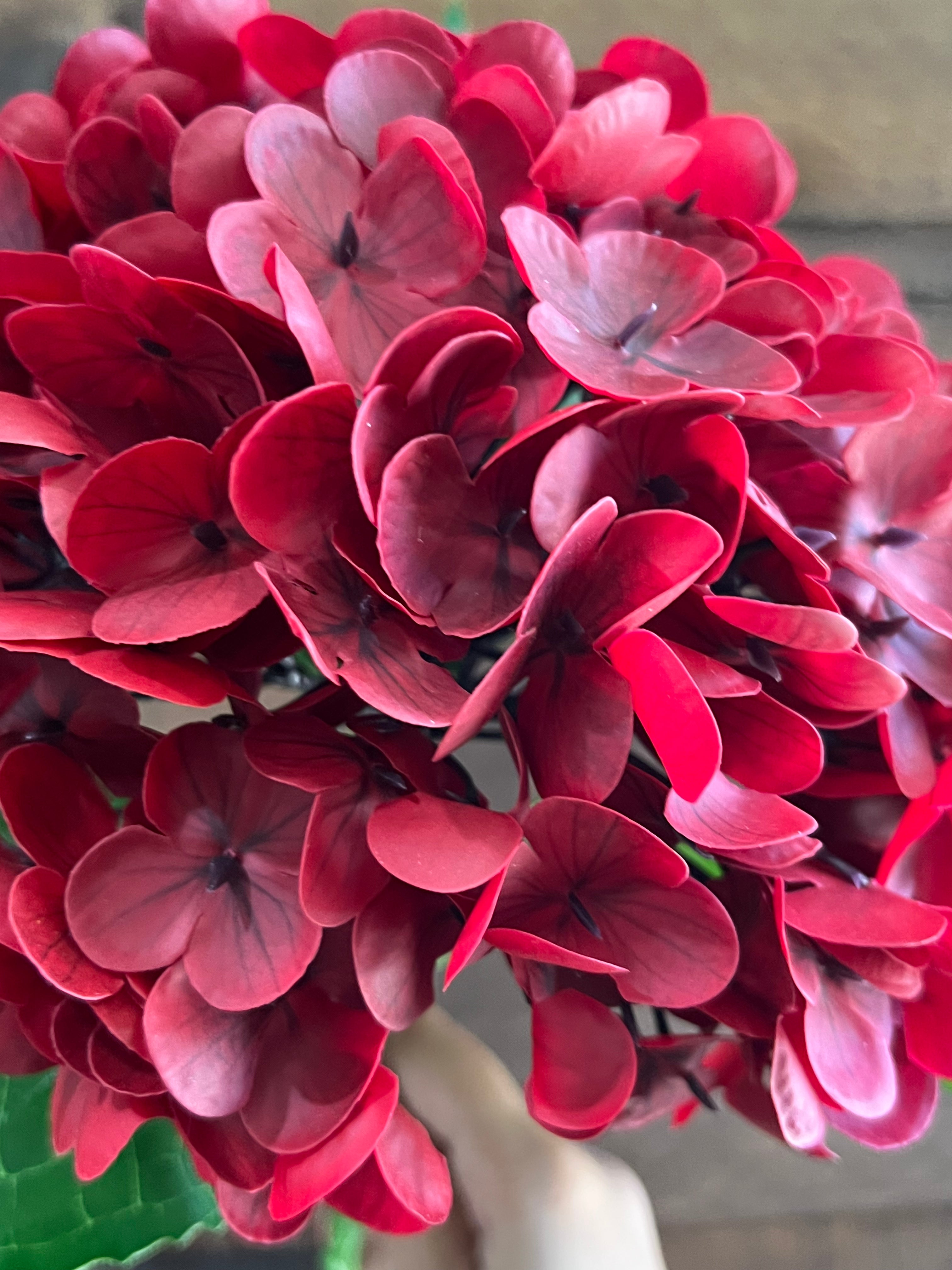 Real Touch Hydrangea - Wine Red