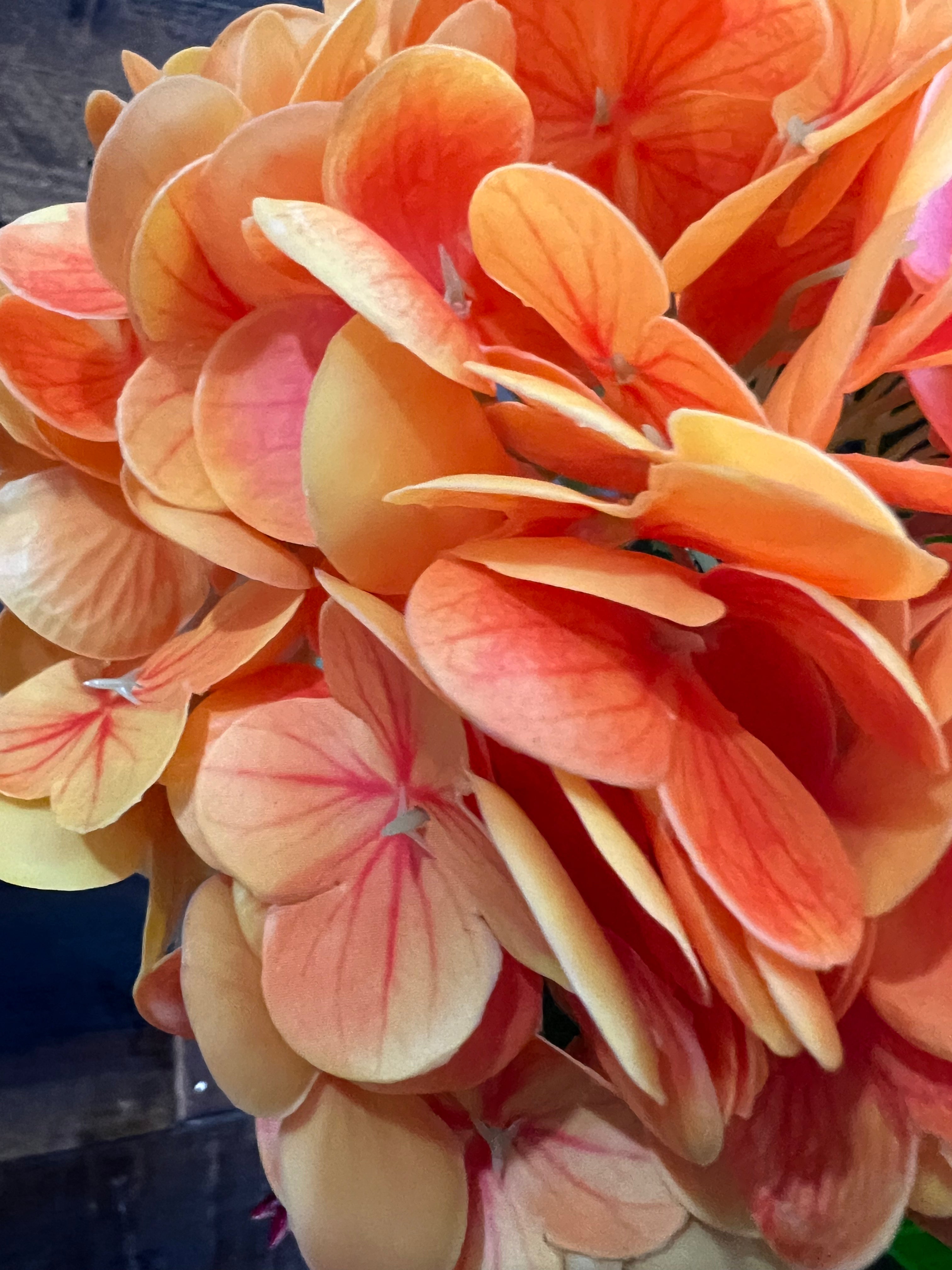 Real Touch Hydrangea - Orange