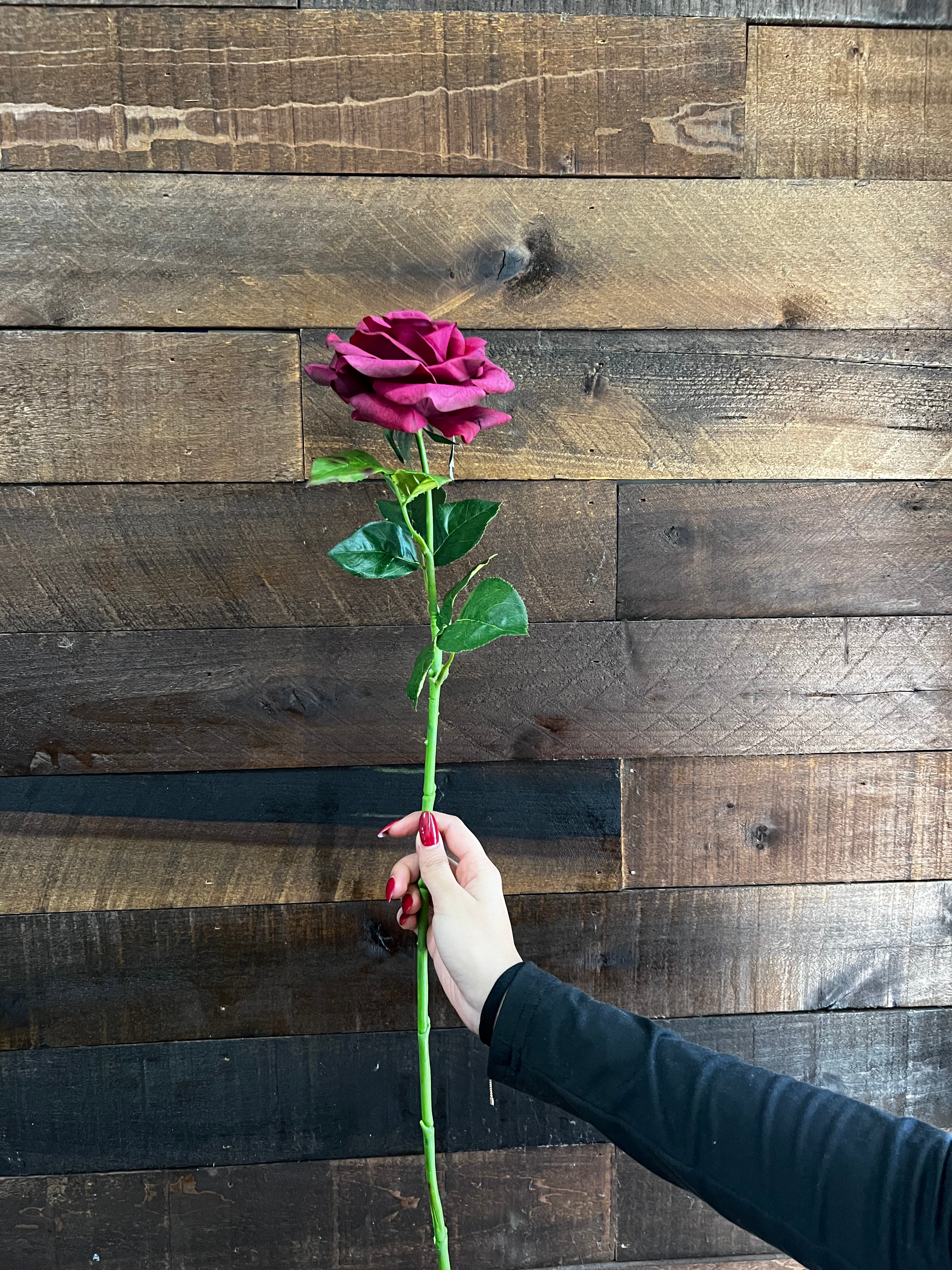 Real Touch - Wine Red Rose
