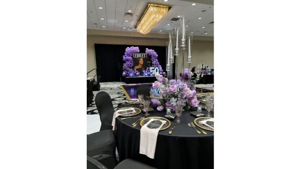 Centerpiece - Purple Florals - Image 3