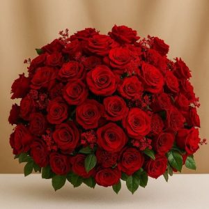 Scarlet Rose Dome Floral Arrangement