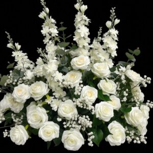 Aisle Floral - White Ivory with Greenery